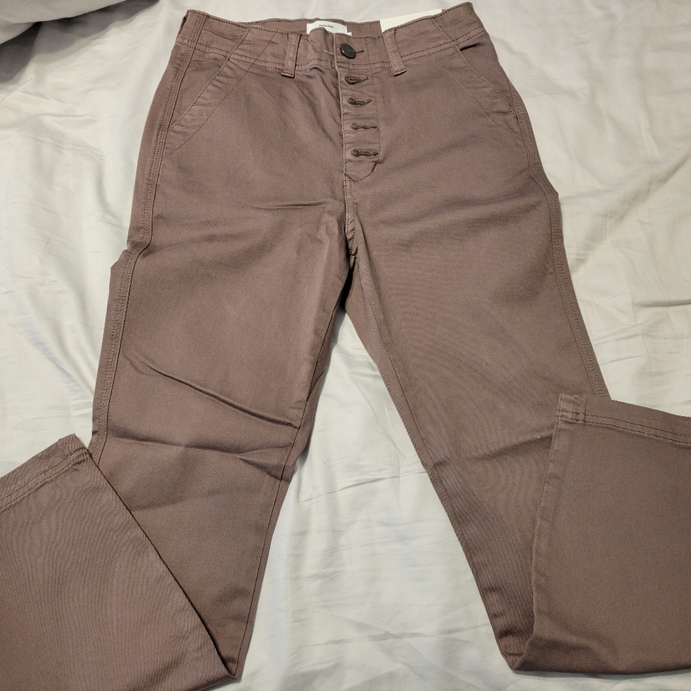 Bohme mocha high waisted button fly skinny denim size 26, new with tags